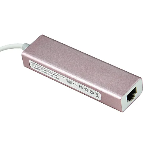 USB3.0 концентратор Gigabit Ethernet сетевой адаптер+ 3 порта концентратор USB 3,0 к RJ45 10/100/1000M Lan Карта для Macbook Windows 10 - Цвет: Фиолетовый