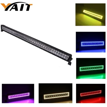 

Yait 42inch RGB LED Light Bar 240w Combo Spot Flood Color Led Bar Light Remote Control For Offroad 4wd Toyota SUV