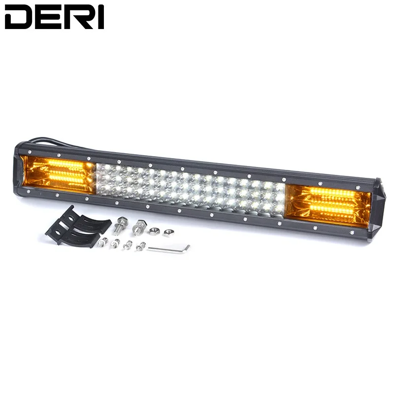 

20 inch 288W 24V 12V Triple Row LED Light bar Dual color Combo Offroad Driving Light Lamp for Truck SUV ATV Car Retrofit Styling