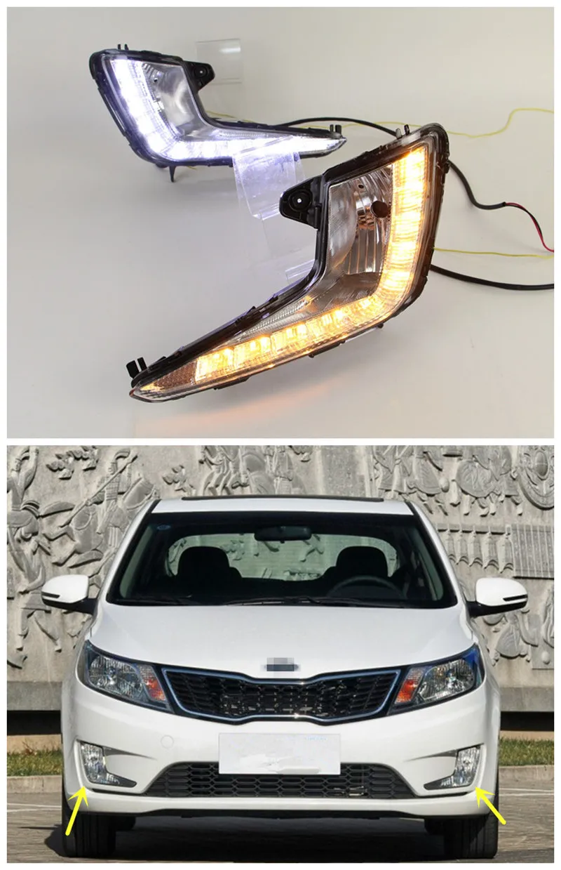 

LED DRL Kit For KIA Rio K2 LED Daytime Running Light Auto LED Fog Lamps 2011 2012 2013 2014