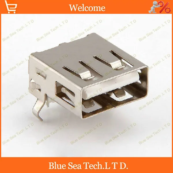 

50pcs USB 2.0 4Pin straight flange USB female Jacks/socket for Desktop Laptop PC/phone charger etc.90 angle USB jack