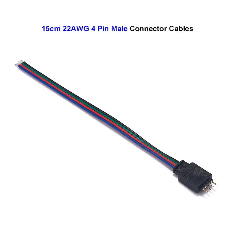 10 шт. 5050 3528 RGB Светодиодные ленты 4-контактный разъем кабеля 15 см расширение