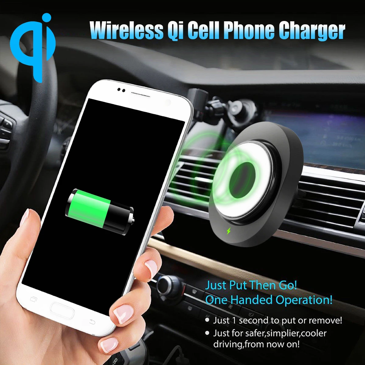 Wireless Charger Air Vent Car Fast Charger Mount Holder for