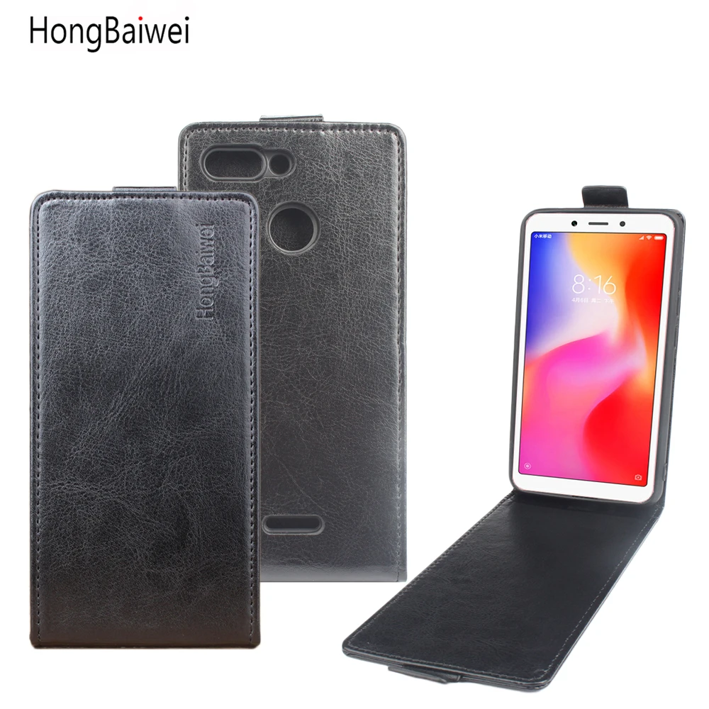 

HongBaiwei for Xiaomi Redmi 6 Flip Case Luxury Leather Case Cover for Xiaomi Redmi 6 Open Up and Down Magnetic Protective Shell