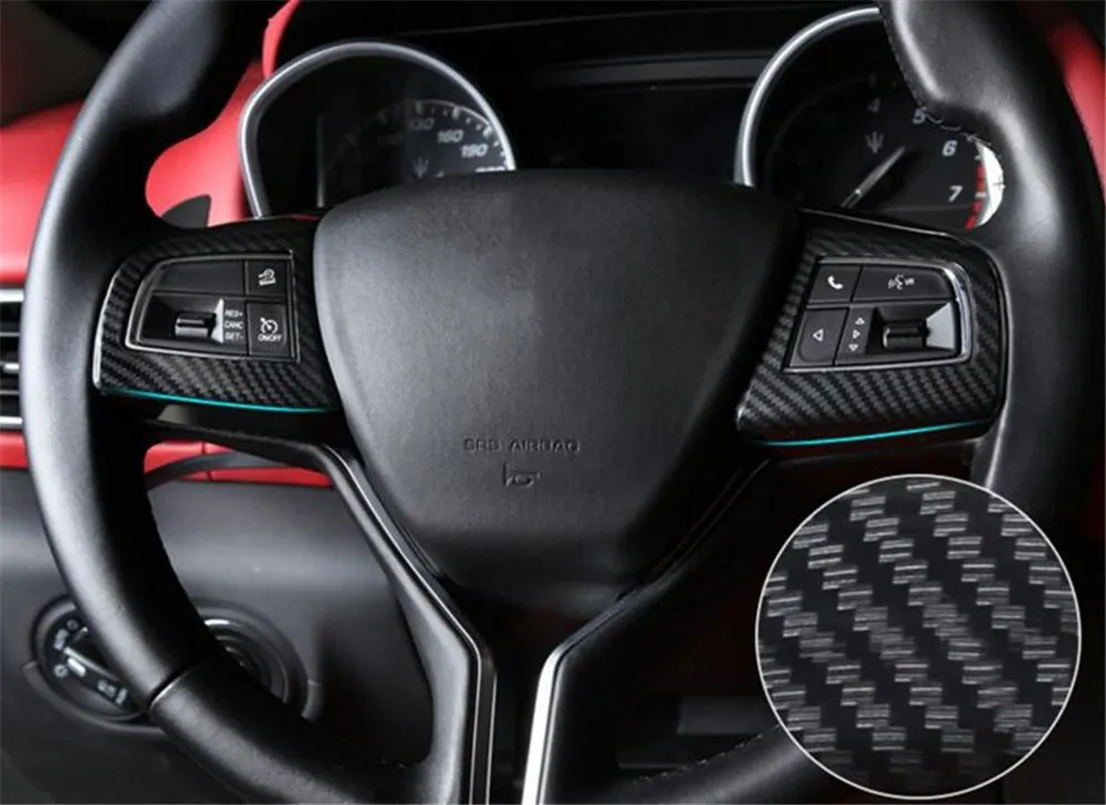 Для Maserati Levante 16-17 салона автомобиля углеродное волокно рулевая панель Крышка отделка ABS Стайлинг Декоративные наклейки аксессуары