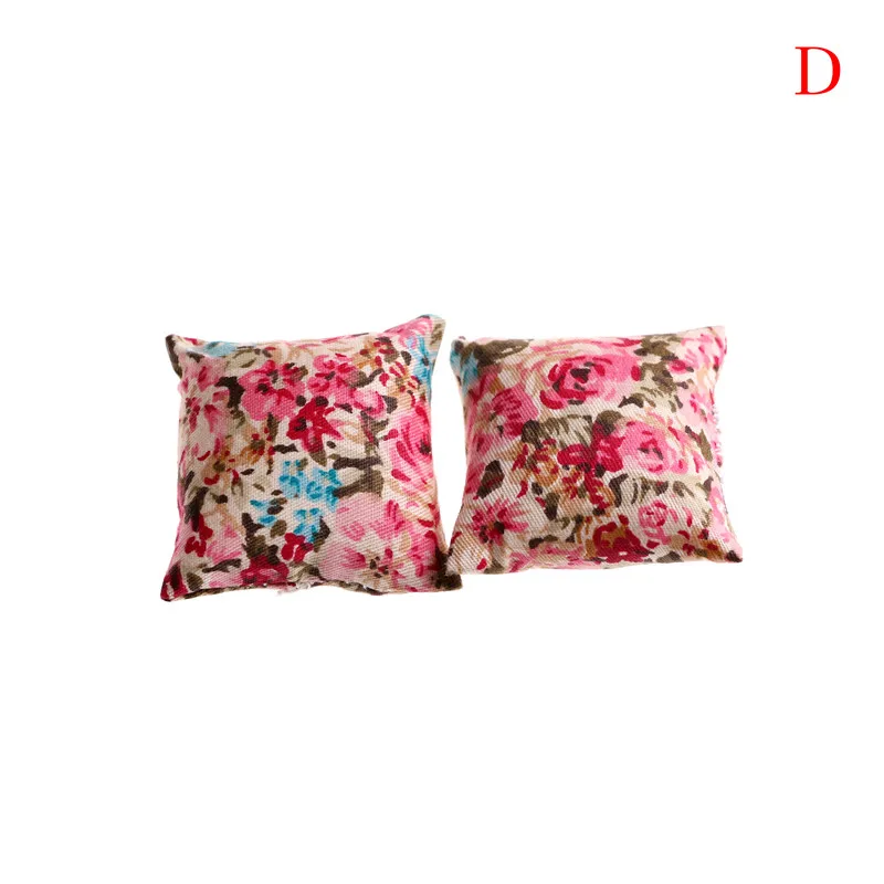 1PAIR Flower Pillow Cushions For Sofa Couch Bed 1//12 Dollhouse Miniature TEES