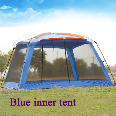 Ultralarge 365*365*220CM With Mosquito Net Camping Tent Large Gazebo Sun Shelter Beach Tent Barraca - Цвет: Blue