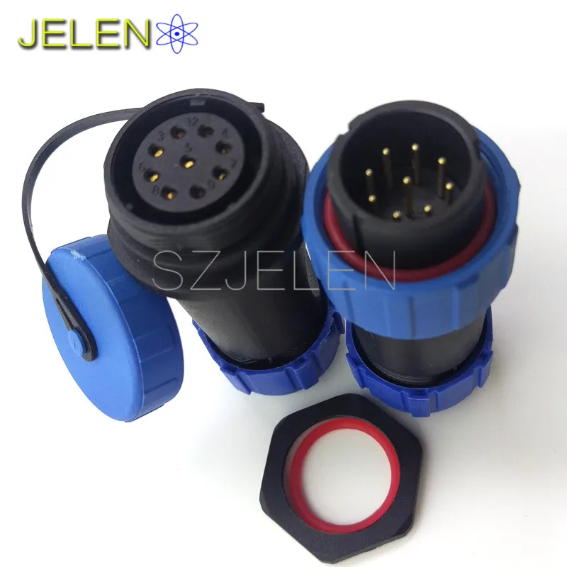 SP2110, 9 pin waterproof Cable connector+In line cable connector, high