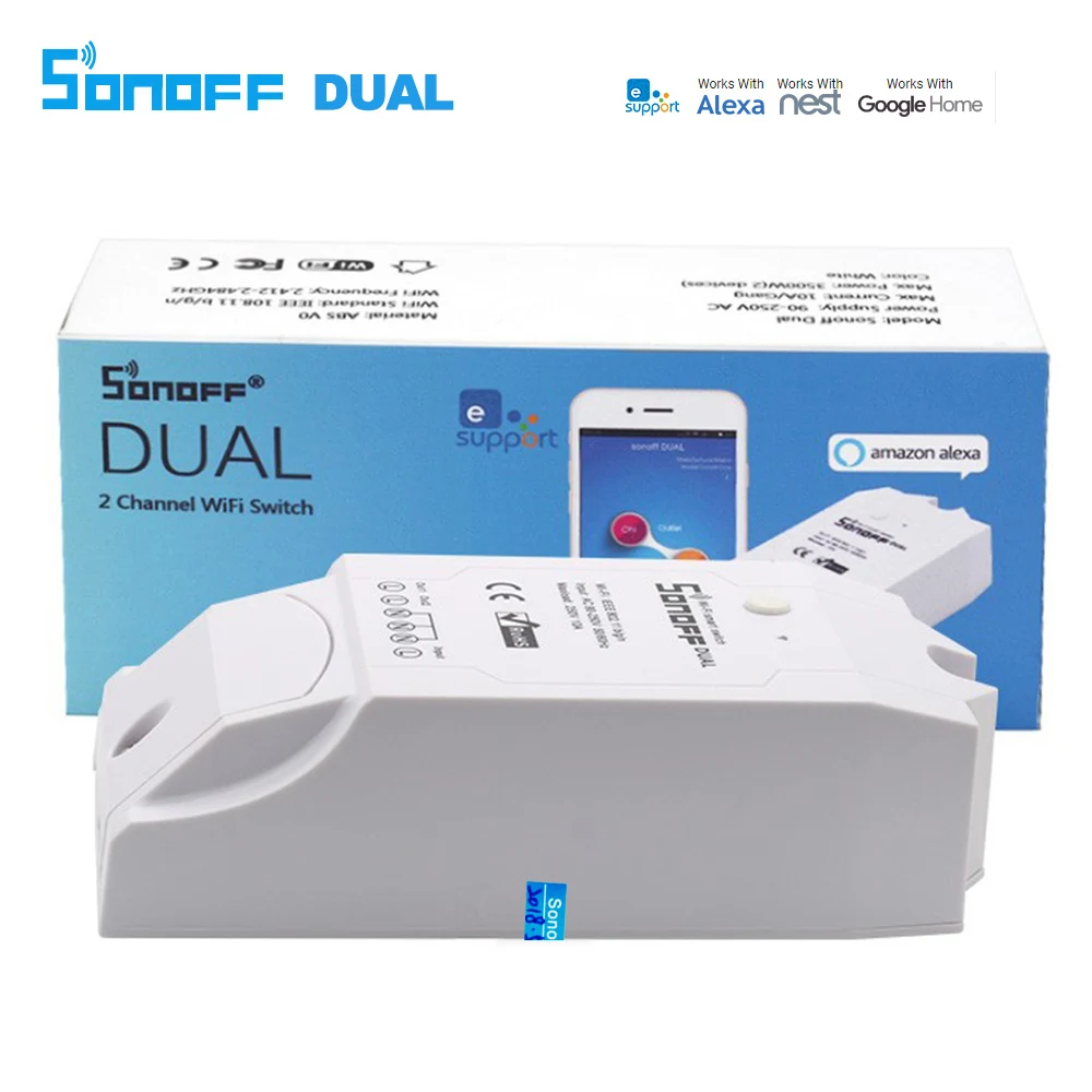 Умный беспроводной модуль Sonoff с двойным Wi Fi и корпусом из АБС пластика для