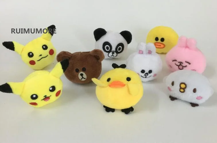 5pcs/lot mini little 3.5cm Kawaii Animal Heads Plush Stuffed Toy , Cute