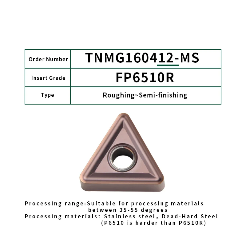 FivePears 10 шт. TNMG160404/TNMG160412/08 внешние токарные инструменты FP6510R токарный станок с ЧПУ резак инструмент