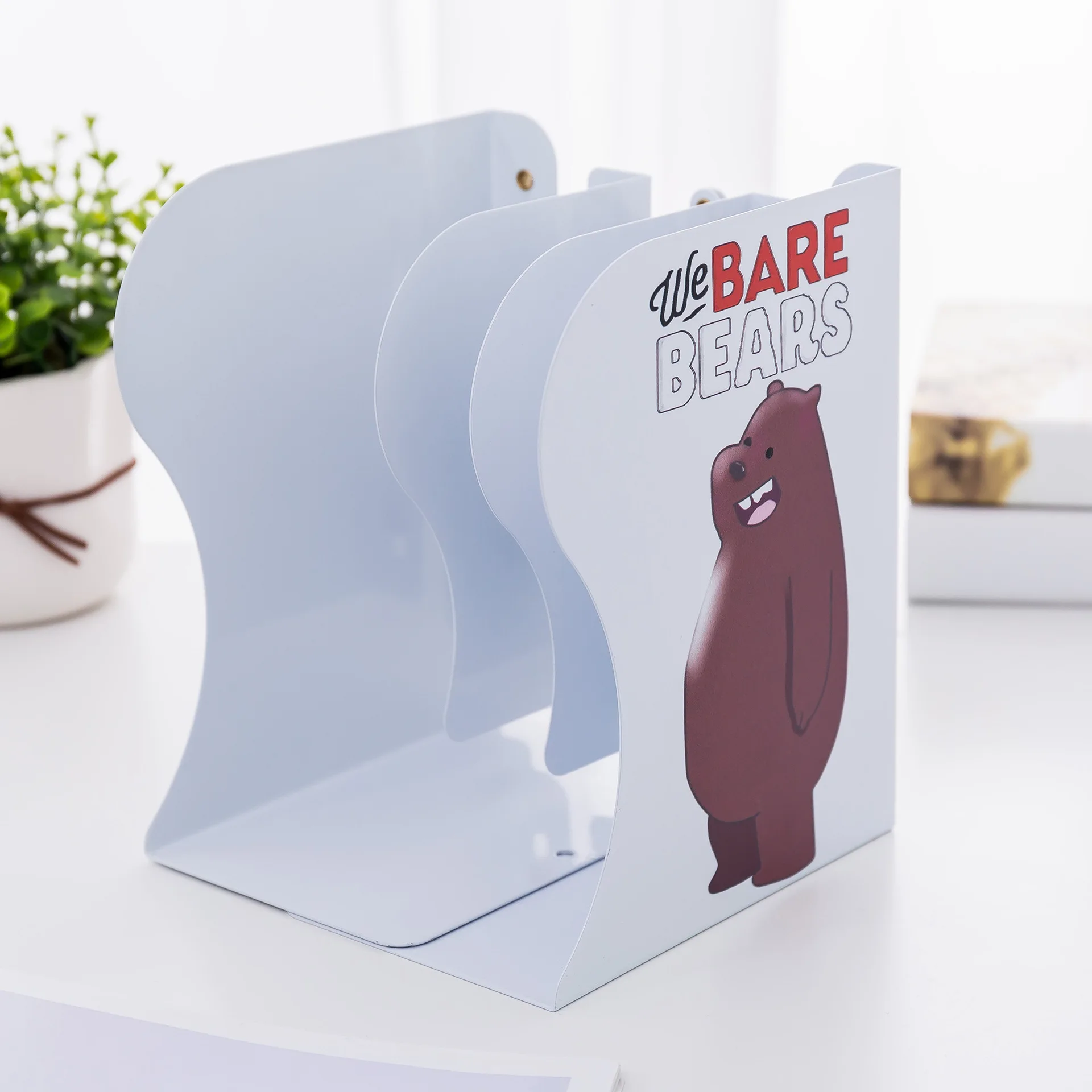 Cute Cartoon BearFlexible Stretch Folding Metal Bookends Stand Book
