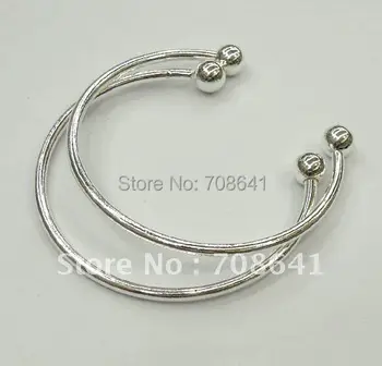 

New Silver Plated Brass Blank Bases Round Ball Band Circle Jewelry Bracelet cufff Bangle Settings Jewelry Crafts Blank Wholesale