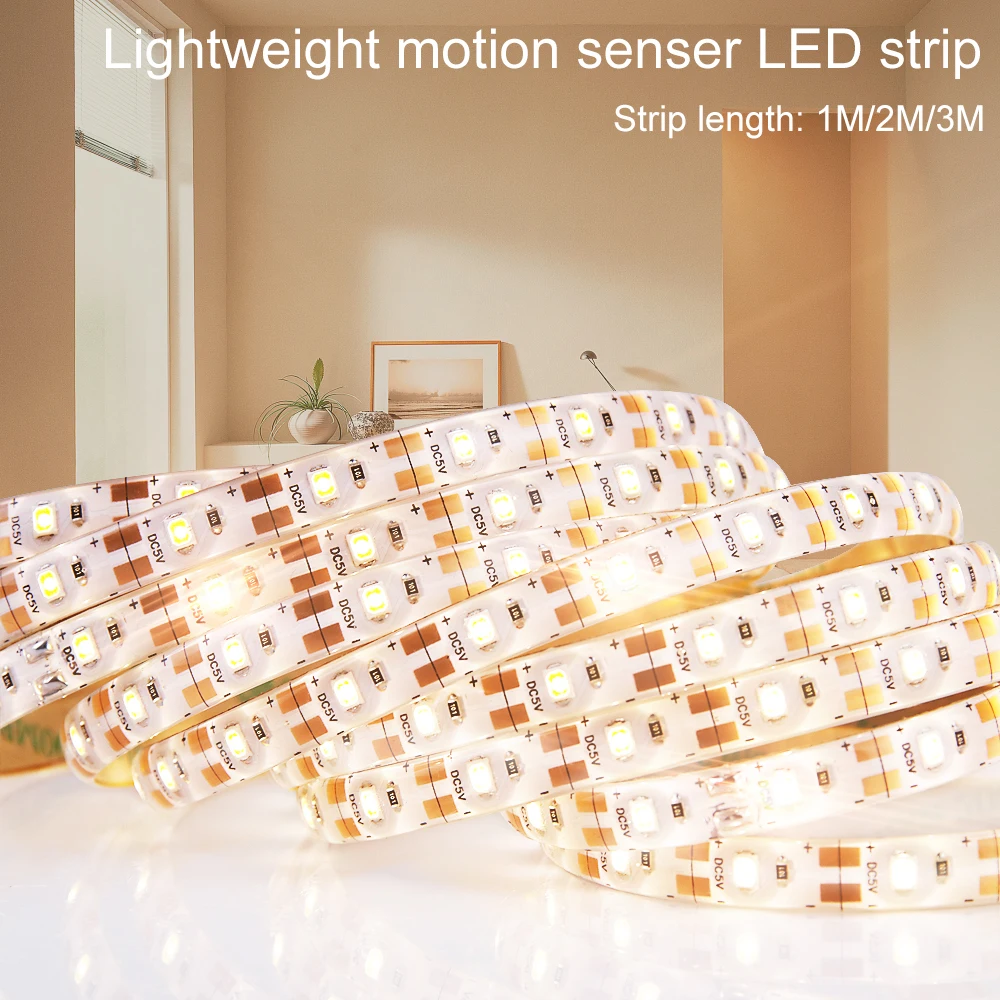 

Led Strip 5V PIR Smart Night Light Auto-Sensing Light Strip 2835 LED Tape Neon Ribbon Waterproof Tiras for Stair Closet Wardrobe
