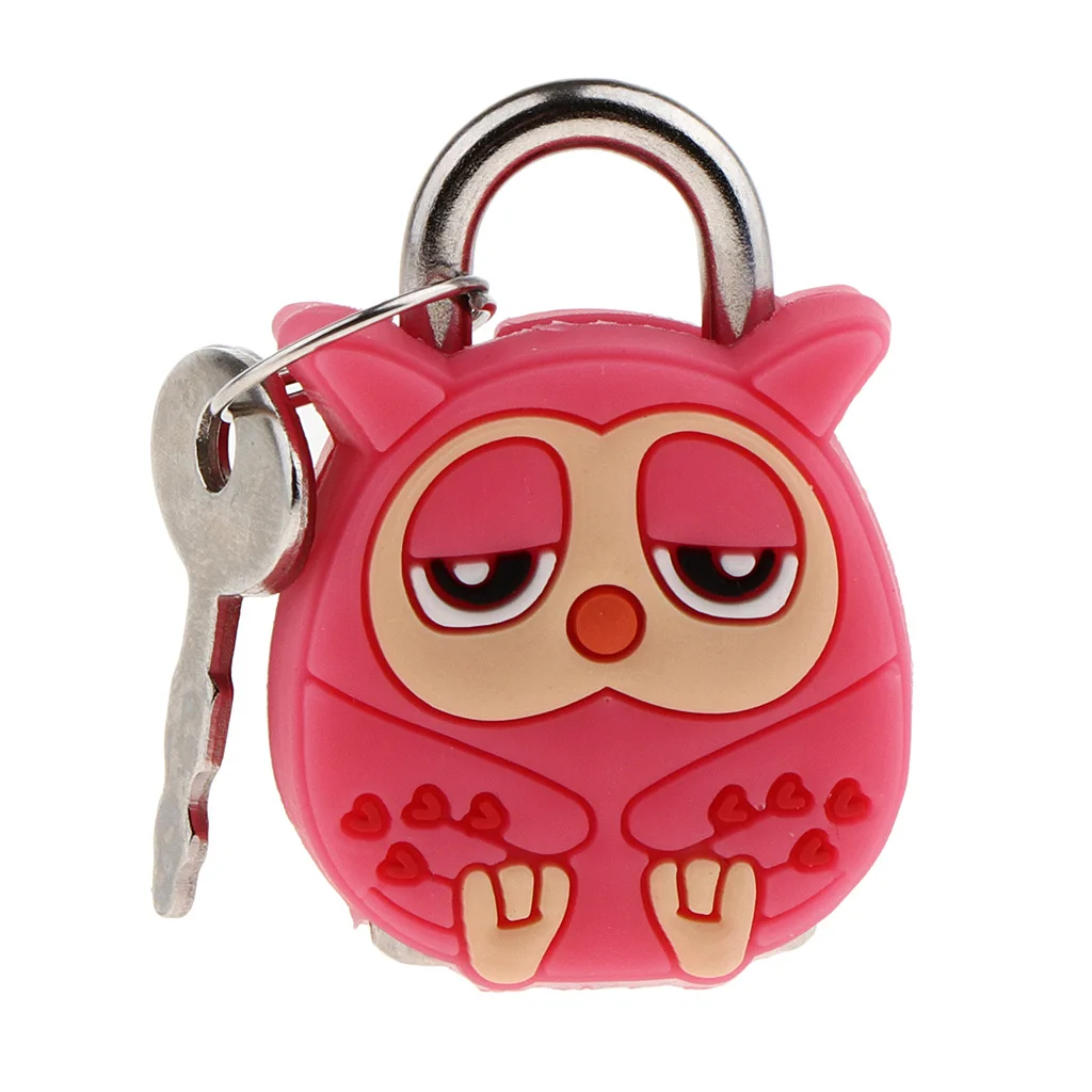 1 Set Small Metal Cartoon Padlock Tiny Box Luggage/Suitcase Craft Lock Key- Animal Shaped Cartoon Trunk Lock