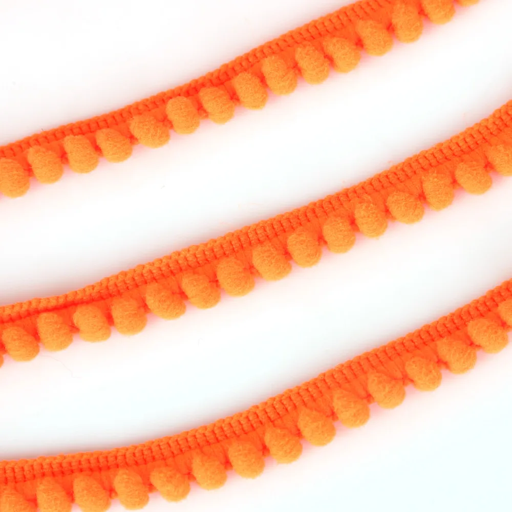 5Yards/Lot Night Orange Pompom Ball Lace 10MM Pom Trim Fringe Ribbon DIY Apparel Fabric Cord Wedding Home Decoration | Дом и сад