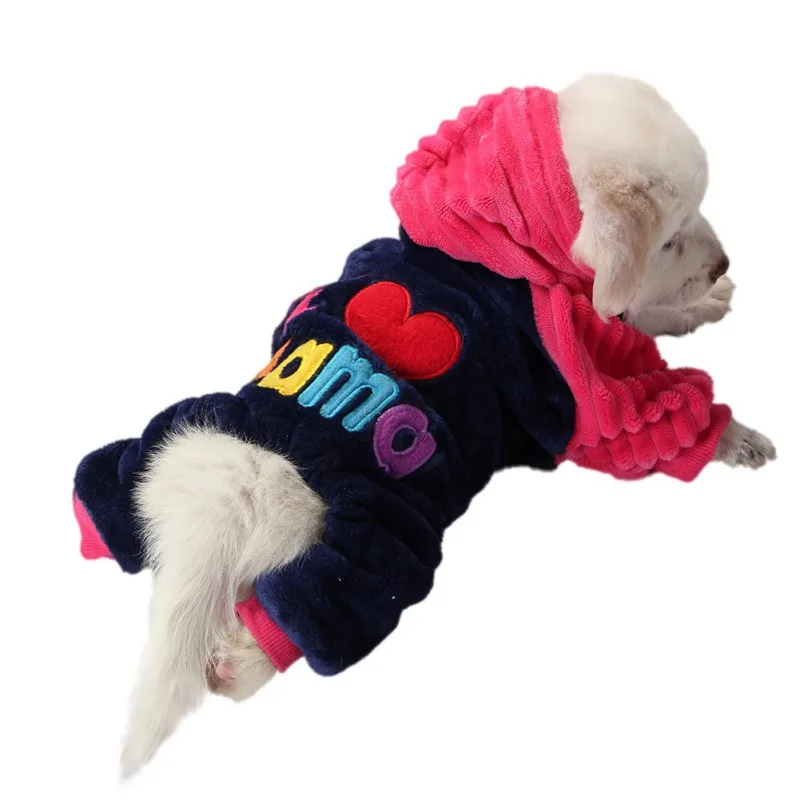 Pet Пальто для собак модная одежда с надписью «I Love Papa»(«Я люблю папу») And Mama»(«Я люблю папу и маму») зимние Костюмы для домашних питомцев, маленьких и больших собак с буквенным принтом куртки для чихуахуа