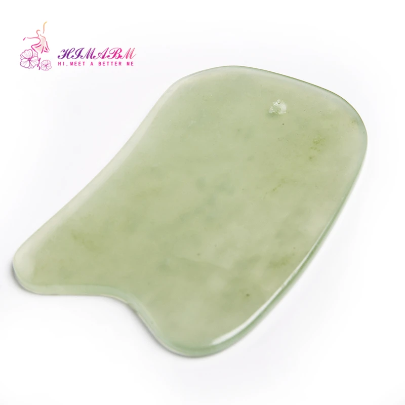 100% Natural light green jade guasha board massage tool facial treatment scraping tool for body health care 100% Natural light green jade guasha board massage tool facial treatment scraping tool for body health care