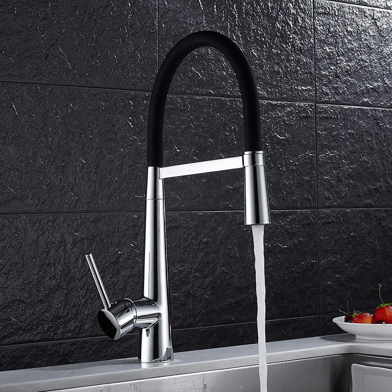 

Swivel Pull Out Kitchen Faucet Chrome and Black Sink Mixer Tap 360 degree rotation torneira cozinha mixer taps Kitchen Tap
