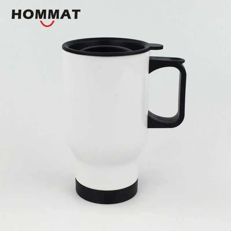 

Car Cups Universal Standard Travel Mug Car Mug 15oz With Lid Stainless Steel Tumbler Mug with Handle Tea Beer Mugs For Men White