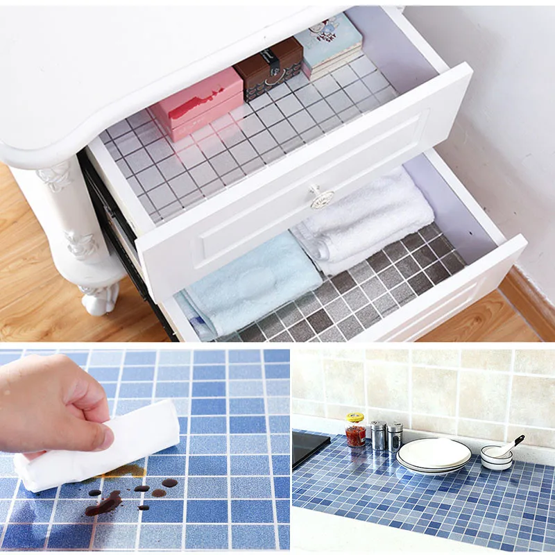 Kitchen wall stickers High temperature Anti-oil paste Self-adhesive foil waterproof bathroom tile wall stickers for home
