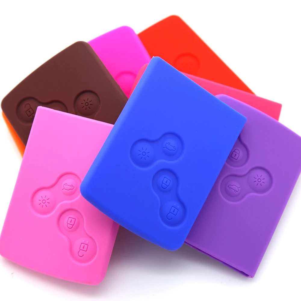 

Silicone Rubber Car Key Card Case Cover For Renault Clio Megane Grand Scenic 4 Buttons Auto Key Cover Case Shell Car Accessories