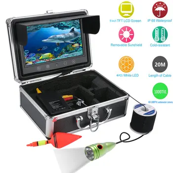 

Free Shipping! 9" Inch Color Monitor 20M 30M 50M 1000tvl Underwater Fishing Video Camera Kit 6 PCS LED Lights
