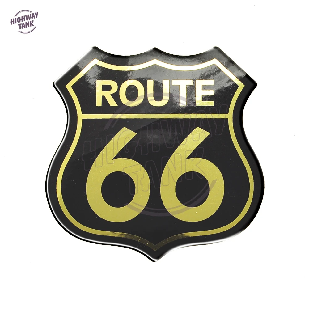 3D мотоцикл наклейка Америка US Route 66 стикер чехол для Harley Touring Electra Road Glide King BMW GS S1000 наклейки с индийской тематикой - Цвет: black gold
