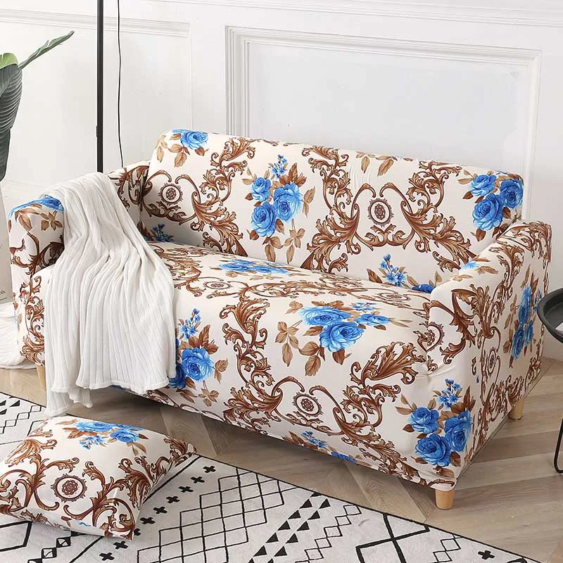 С большим цветком и 1/2/3/4 сиденья для диванов все включено эластичные чехлы на сиденья диванные покрывала покрытия чехлов Одноместный двухместная кушетка
