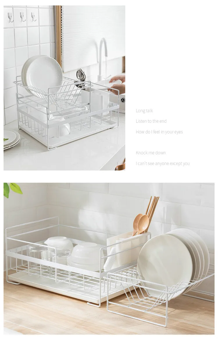 Креативная дренажная стойка, двухслойная сушилка, посуда, сушилка для посуды, кухонная полка для хранения, полка для хранения WF4041103