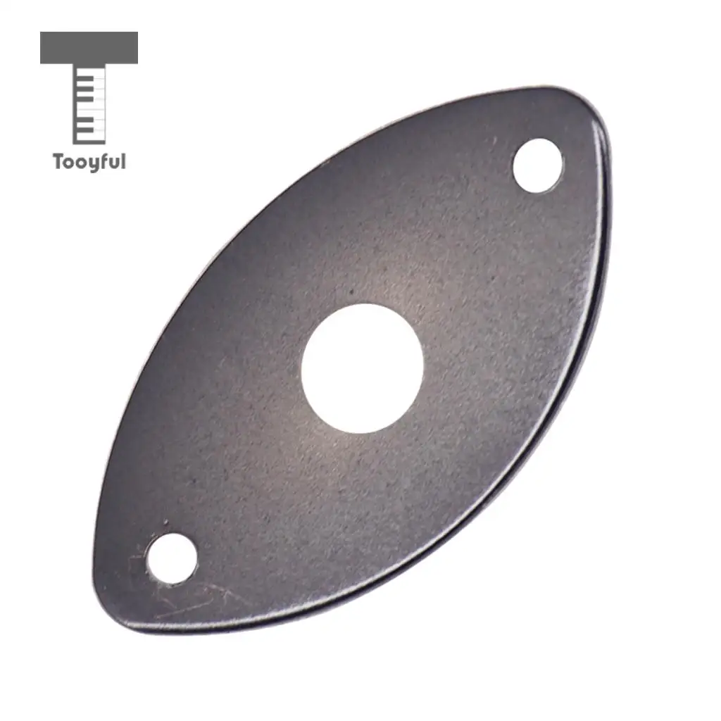 Tooyful 2pcs Metal Oval Curved Socket Jack Plate with Screws for Electric Guitar Bass Parts