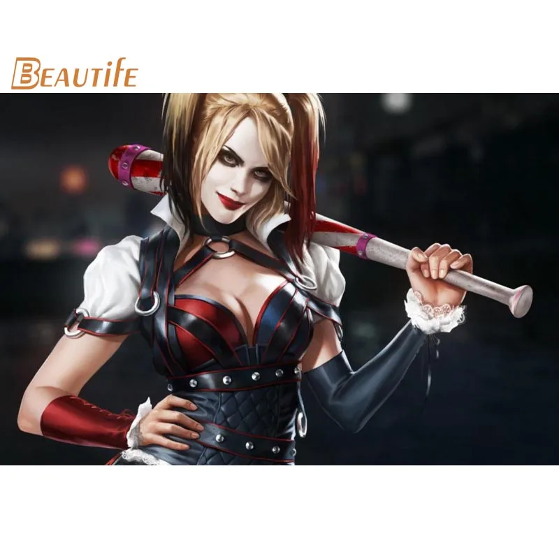 

Custom Harley Quinn Poster Cloth Silk Poster Home Decoration Wall Art Fabric Poster Print 30X45cm,40X60cm.50X75cm,60X90cm