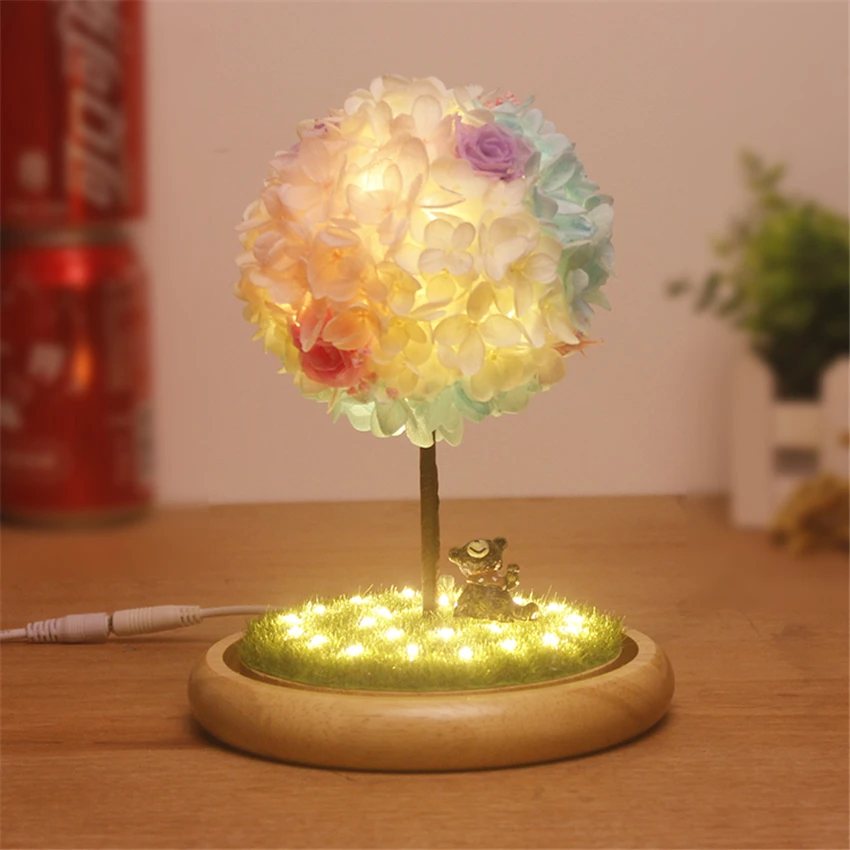 Светодиодные настольные лампы Wish Tree с USB ночники для спальни девушки жены подруги
