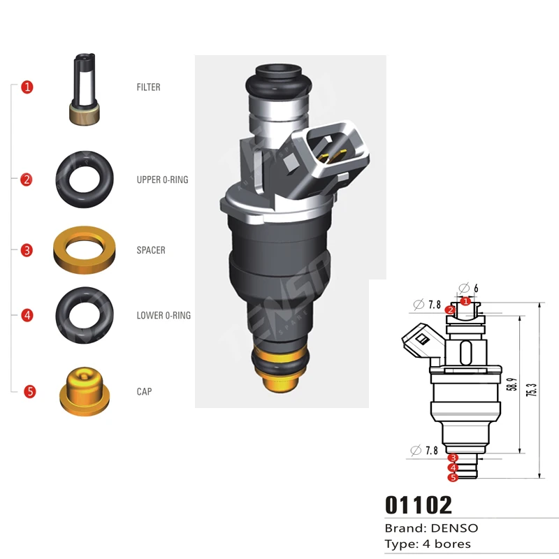 free shipping Fuel injector repair kits including fuel injector filter