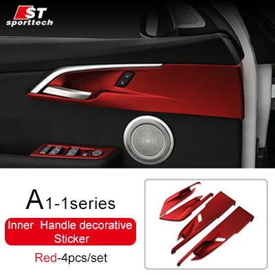 Автомобильный Стайлинг дверная подъемная оконная ручка Накладка для BMW 1 серии Sedan F20 118i 120i хромированная оконная кнопка наклейка для BMW аксессуары - Название цвета: A1 Red 4 PCS