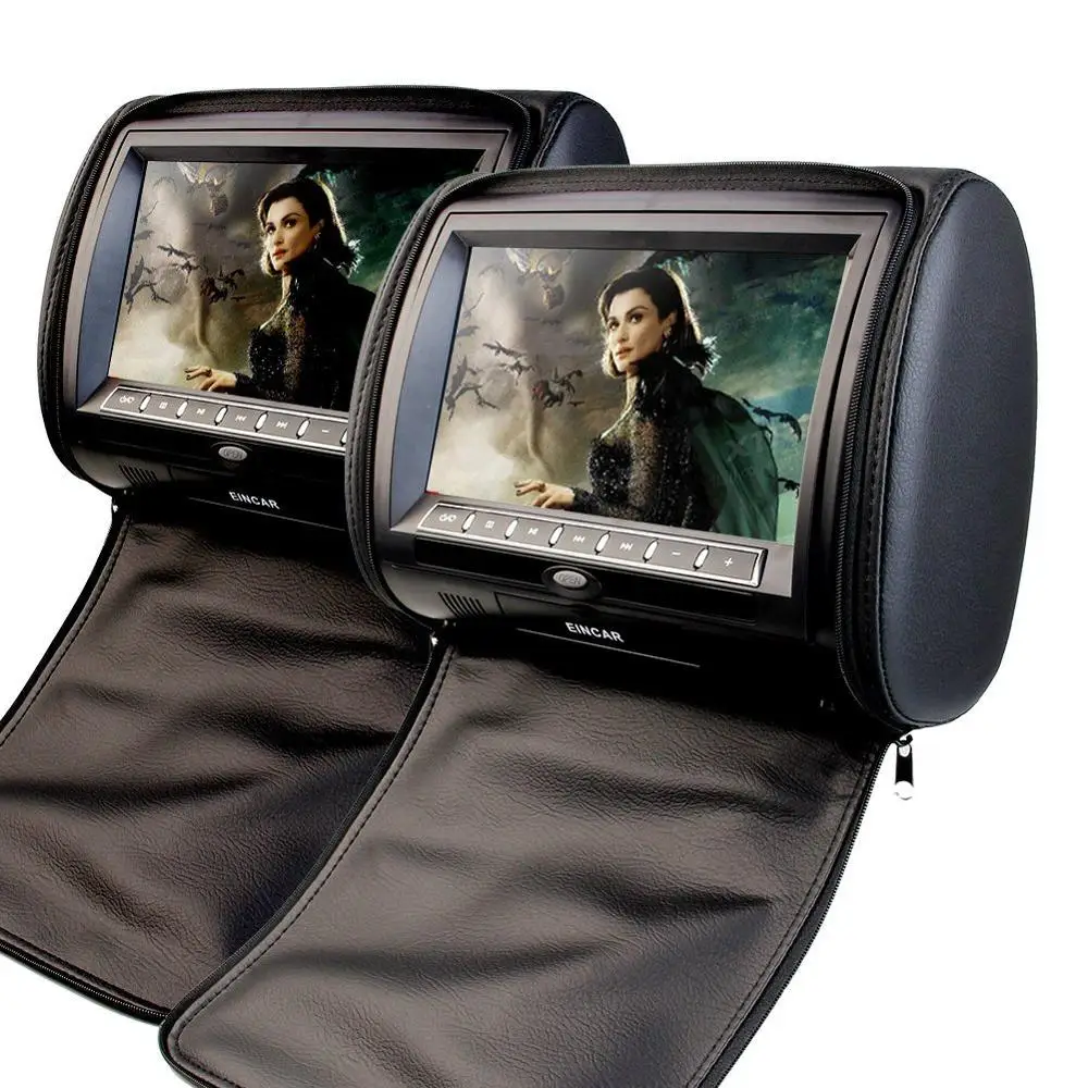 

2x9 Inch Digital display Screen Headrests car pillow CD DVD Player Monitor Support USB/SD/IR/FM Transmitter with Video Game disc