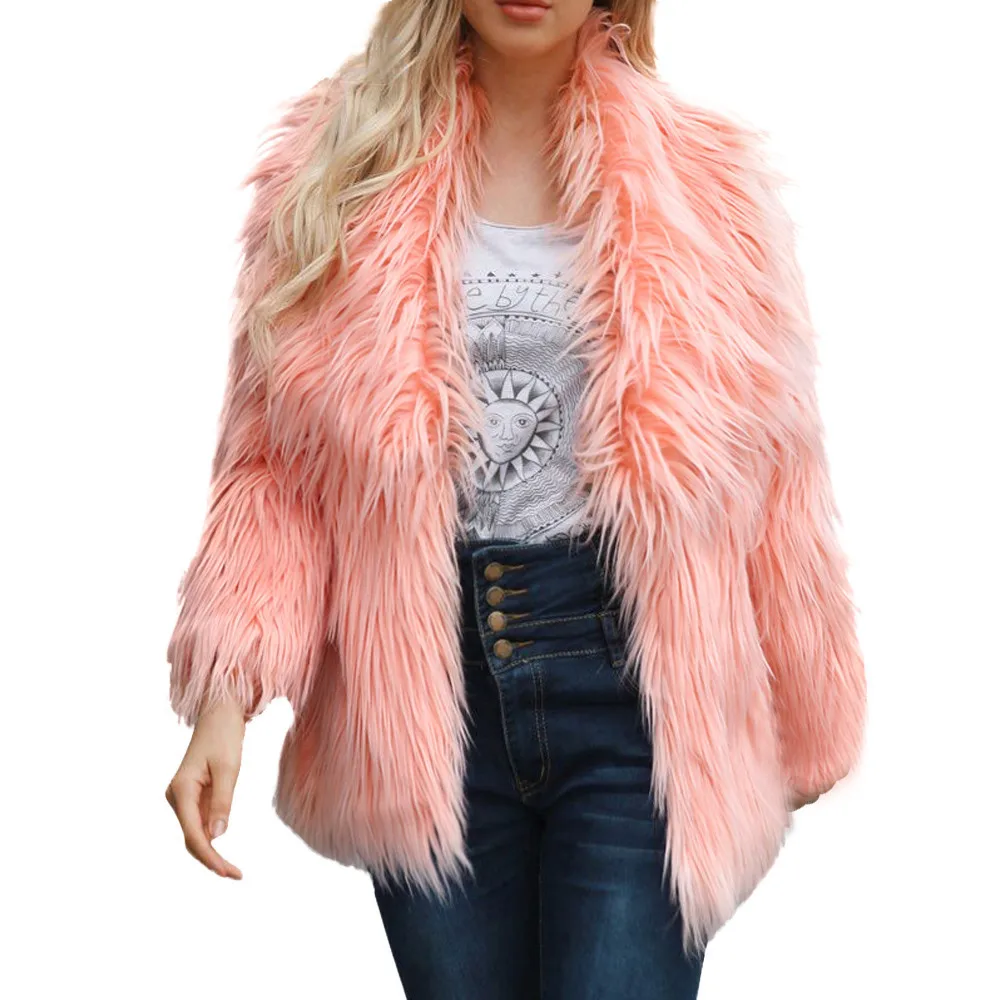 Buy Faux Fur Coat Womens Warm Plus Size 3XL Jacket