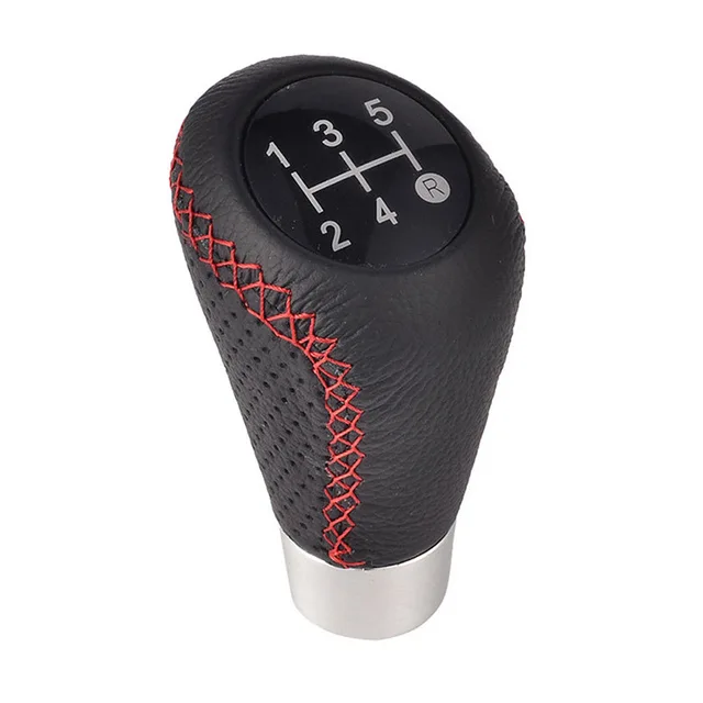 New 5 Speed Manual Car Gear Shift Knob Shifter Lever Aluminum Stitch