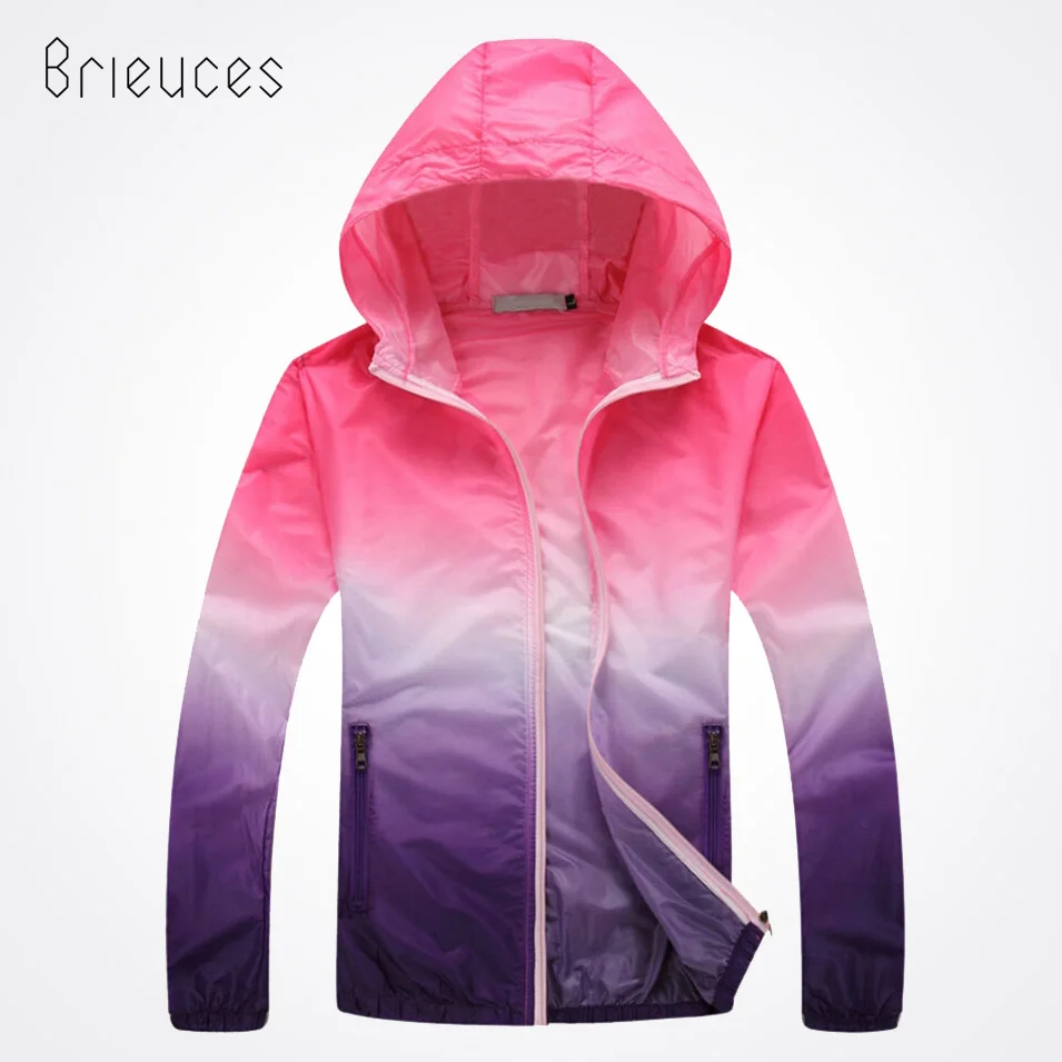 Brieuces للجنسين الأزياء ضئيلة معطف الأشعة فوق البنفسجية معطف قوس قزح واقية من الشمس الملابس زائد حجم طويلة الأكمام عارضة سترة المرأة الأساسية م...