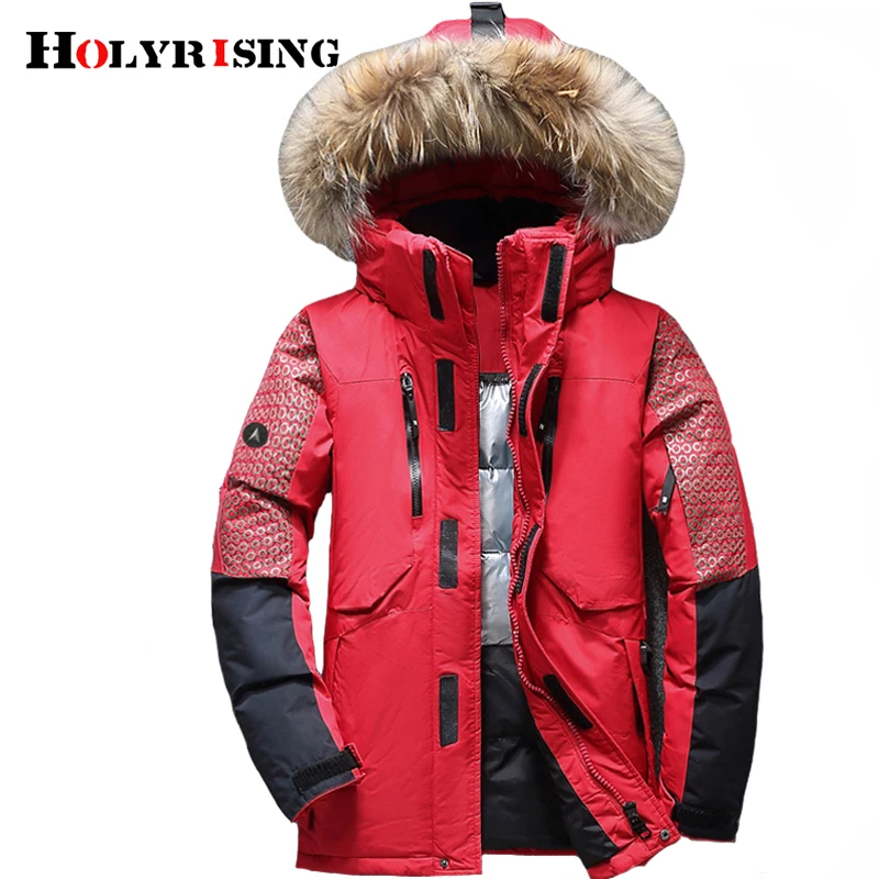 Holyrising зимняя мужская куртка на утином пуху толстая Мужская модная пуховая с