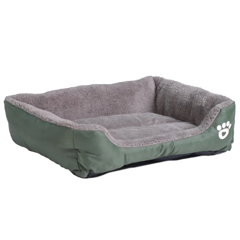 Deep Green S-3XL, 9 цветов, диван-кровать для домашних животных, кровати для собак, водонепроницаемое дно, мягкий флис, теплая кровать для кошек, домик, Petshop cama perro - Цвет: Deep Green