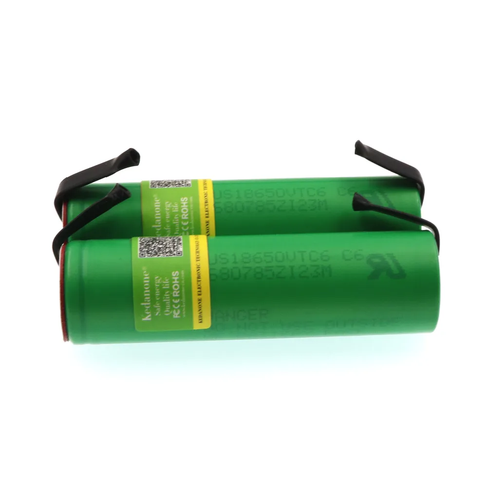 VTC6 3,7 V 3000mAh 18650 литий-ионный аккумулятор 30A разряда для Sony US18650VTC6 инструменты батареи для электронной сигареты+ DIY никелевые листы