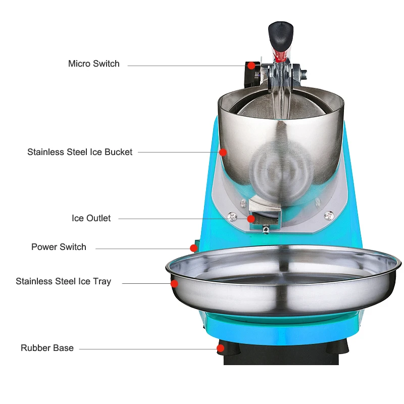 Электронная Коммерческая дробилка для льда из нержавеющей стали, для смузи, бритва, коммерческая, сделай сам, для мороженого, для кофейни, отеля