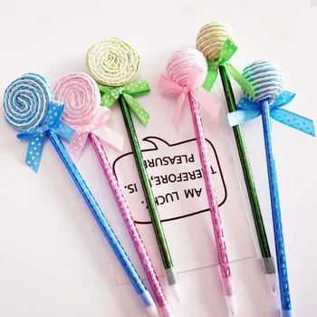 

24Pcs Creative Plastic Kawaii Pens Candy Color Shape Ball Point Lollipop Pen Cute Kids Birthday Back to School Party Gift