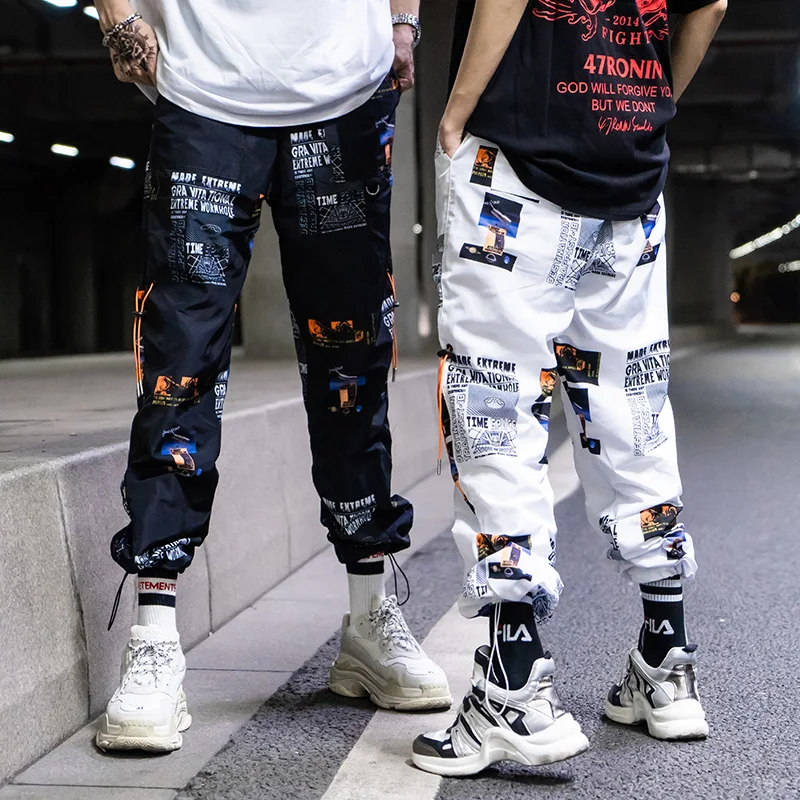 

Hip Hop Harem Pants Ankle-length Casual Pattern Print Pencil Pants Elastic Waist Track Pants Trousers Mens Joggers Sweatpants