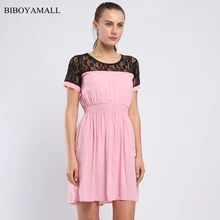 Biboyamall Для женщин Цветочный Кружево Платья для женщин 2017 Вышивка короткий рукав Винтаж Vestidos партия Повседневное мини-платье Большие размеры 4XL/5XL