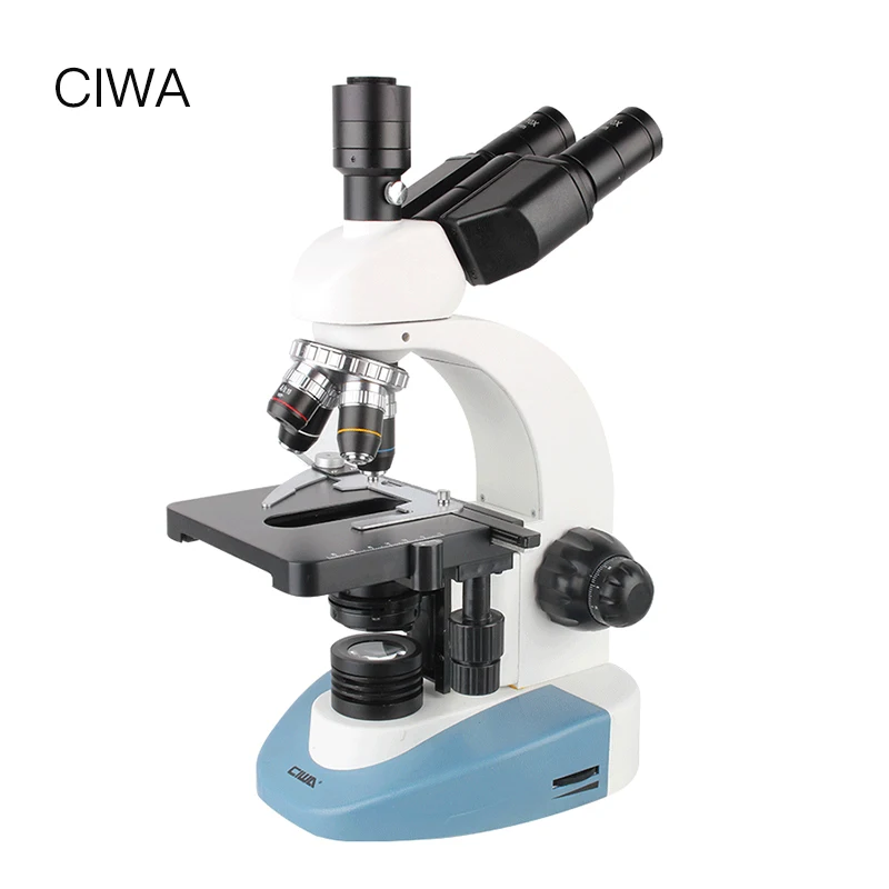 CIWA Профессиональный биологический 40X-1600X микроскоп бинокулярный бинокль HD научный эксперимент светодиодный монокулярный микроскоп