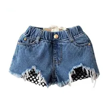 Повседневные Шорты Для маленьких девочек; коллекция года; летние шорты для девочек; Детские рваные джинсы; джинсовые шорты; одежда для детей