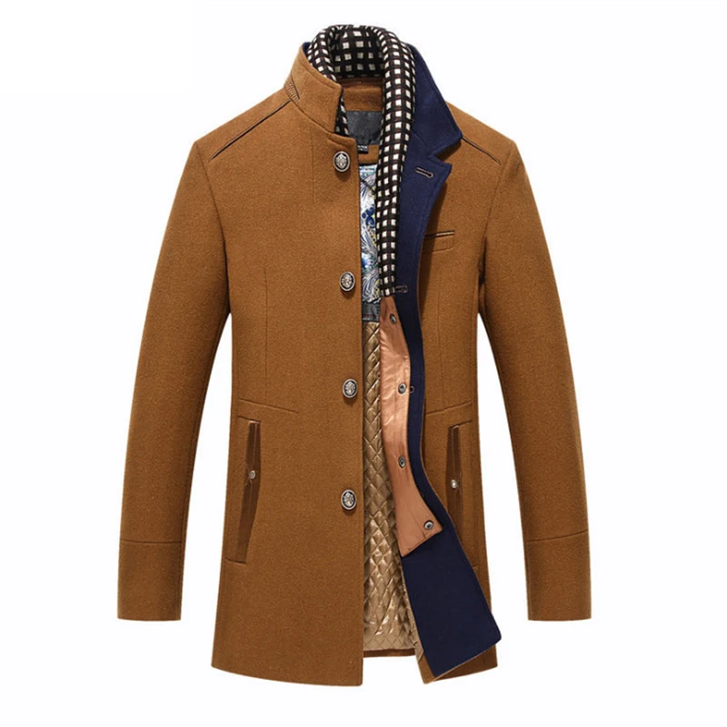 New Men's Wool Coat Winter Slim Fit England Style Woolen Coat Men Brand Clothing Fashion Mid-Long Wool Coats & Jackets New Men's Wool Coat Winter Slim Fit England Style Woolen Coat Men Brand Clothing Fashion Mid-Long Wool Coats & Jackets