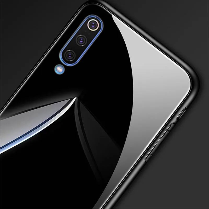 SemgCeKen luxury original hard glass mirror case for xiaomi mi 9 se mi9 silicone tpu back coque phone cover etui mi 9 se 9se